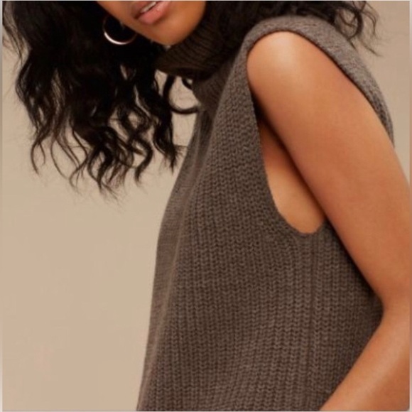ARITZIA WILFRED 100% wool (Italian yarn) sleeveless turtleneck sweater vest XXS - Picture 1 of 8